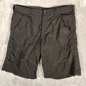 Realtree Cargo Shorts Mens 34 Black Excellent Nylon Ripstop Hiking Outdoor